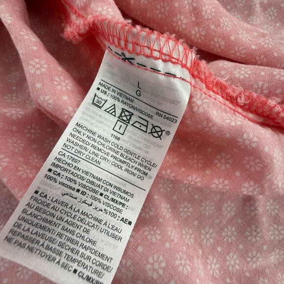 Old Navy Swing‎ Dress Large Coral  Color Sleeveless Split Neck Rayon/Viscose - Picture 7 of 10